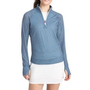 Vineyard Vines Performance gingham blue grande